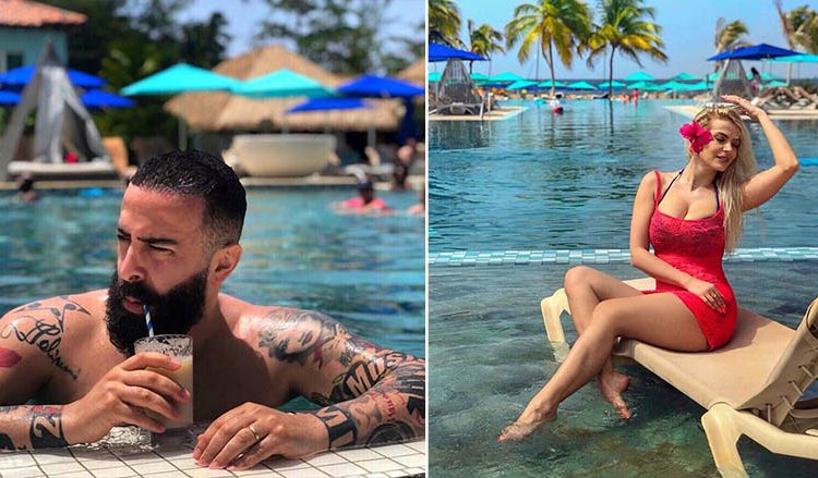 Marina publikon foto me Getin nga pushimet në Barbados