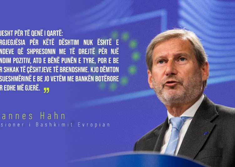 Negociatat/ Komisioneri Hahn: Përgjegjësia për këtë dështim nuk është e Shqipërisë. BE që nuk mbajti premtimin për shkak të problemeve të brendshme