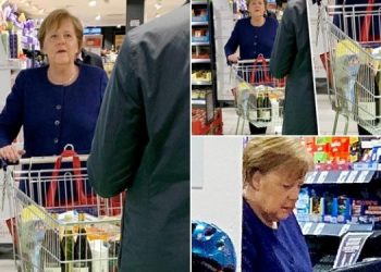 FOTO/ Mes krizës së koronavirusit, Merkel bën vetë pazarin në market