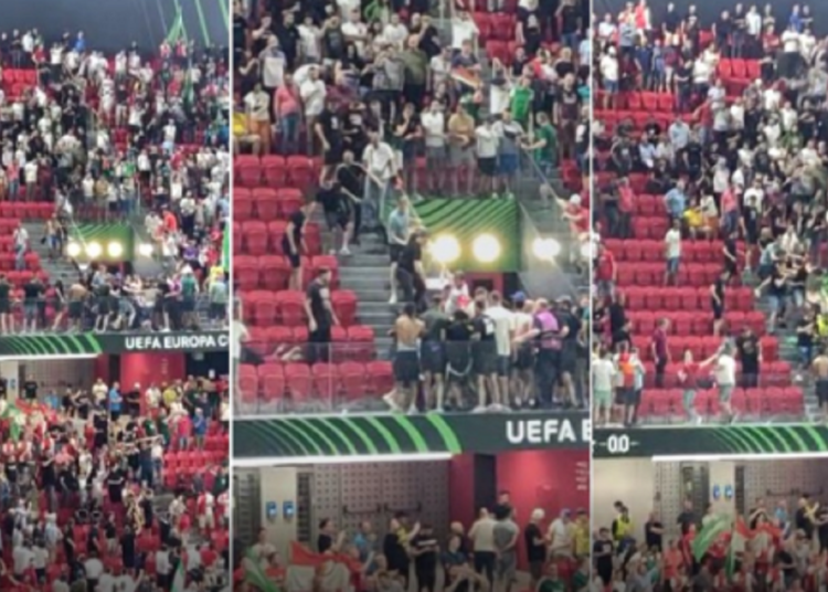 VIDEO/ Plas sherri në stadium, grushte te sektori i tifozëve të Feyenoordit